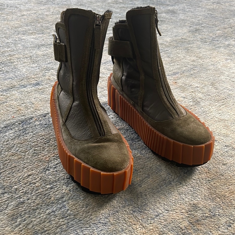 United Nude fur platform boots